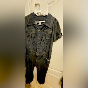 Denim one piece jumpsuit